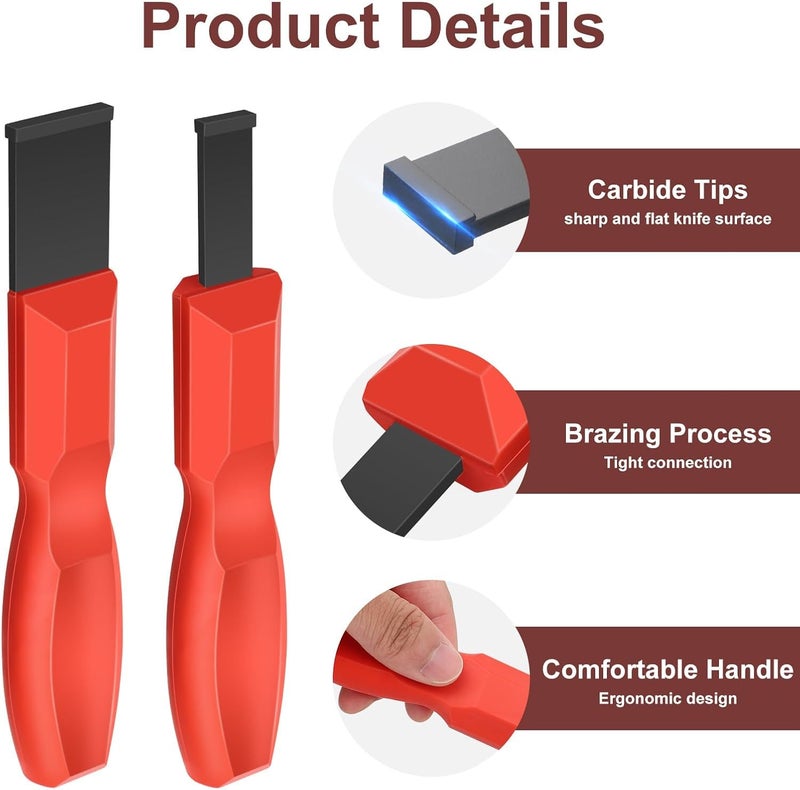 Linkstyle Carbide Scraper, 2 PCS Gasket Scraper Tool for Engine and Automotive, 1-1/4 Inch and 5/8 Inch Gasket Scraper Set - Image 4